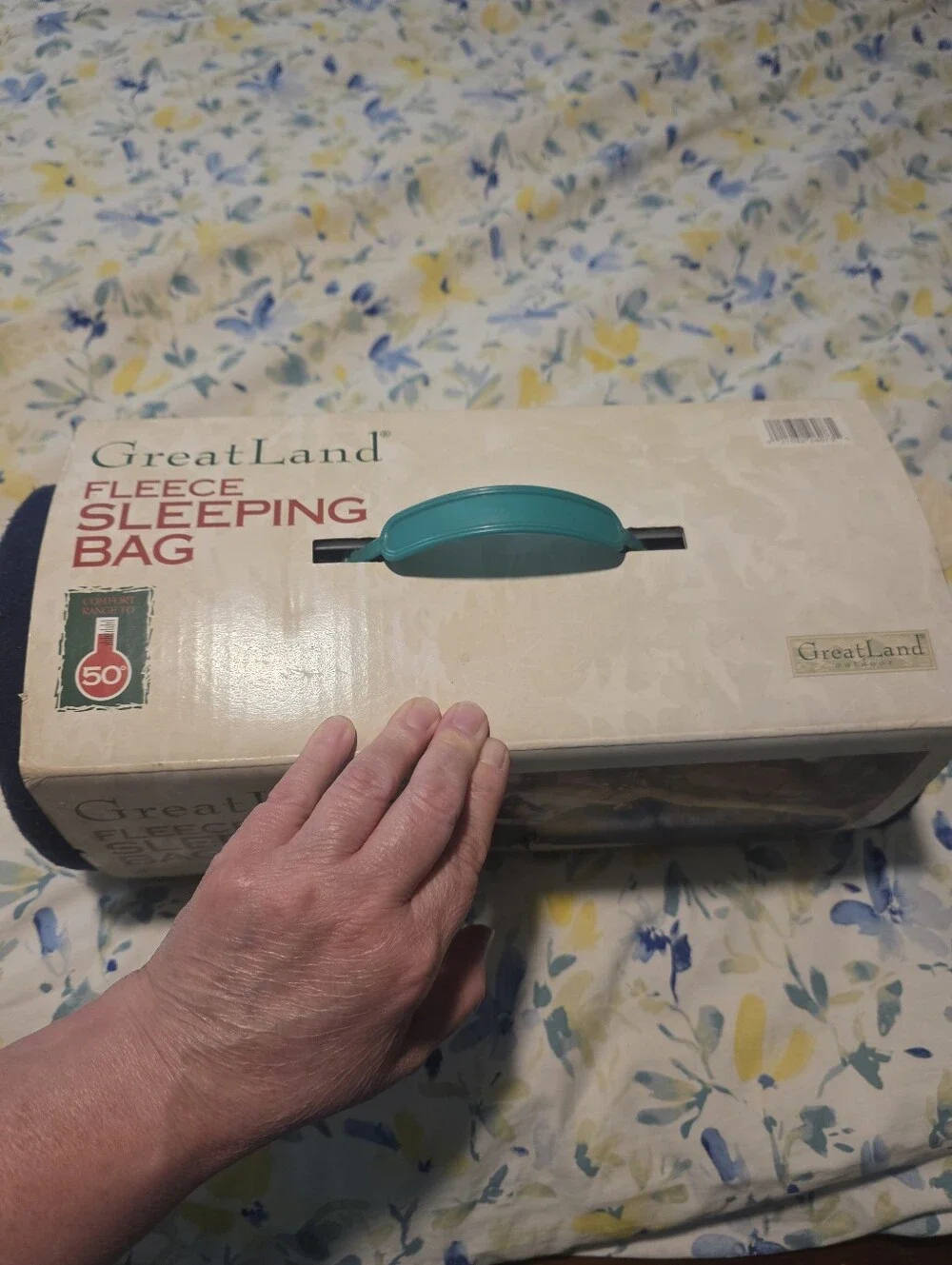GreatLand Fleece Sleeping Bag - Navy Blue 1 Person 32x75 In. Mach Wash W/ Straps